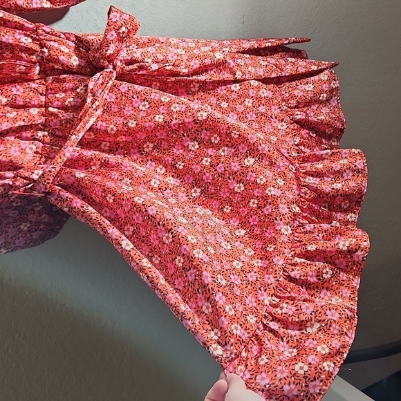 Ann Taylor Dress Womens Size 6p Floral Ruffle Belted Wrap Petite D size 6 NEW - Picture 2 of 8